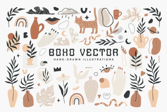 Boho Illustrations and Font: A Creative Toolkit for Authentic Branding