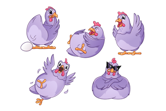 Charming Hen Illustrations for Creative Projects