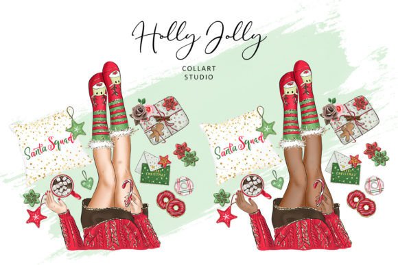 Christmas Illustrations, Cozy Girl: A Hand-Drawn Holiday Asset