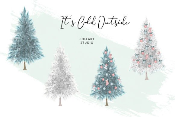 Christmas Illustrations, Tree, Decor: Hand-Drawn Festive Charm