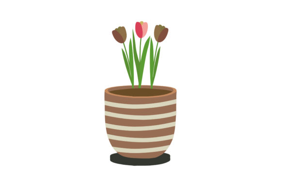 Flower&Pot Illustrations Desain Vector: A Fresh Take on Botanical Design