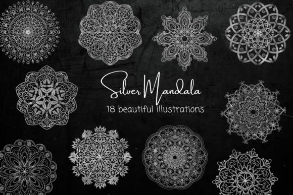 Silver Mandala Illustrations: Versatile Design Assets for Modern Projects