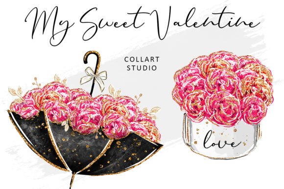 Valentine's Day Illustrations: Hand-Drawn Floral Clipart for Makers