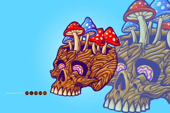 Wood Skull Mushrooms Fungu: A Designer's Asset